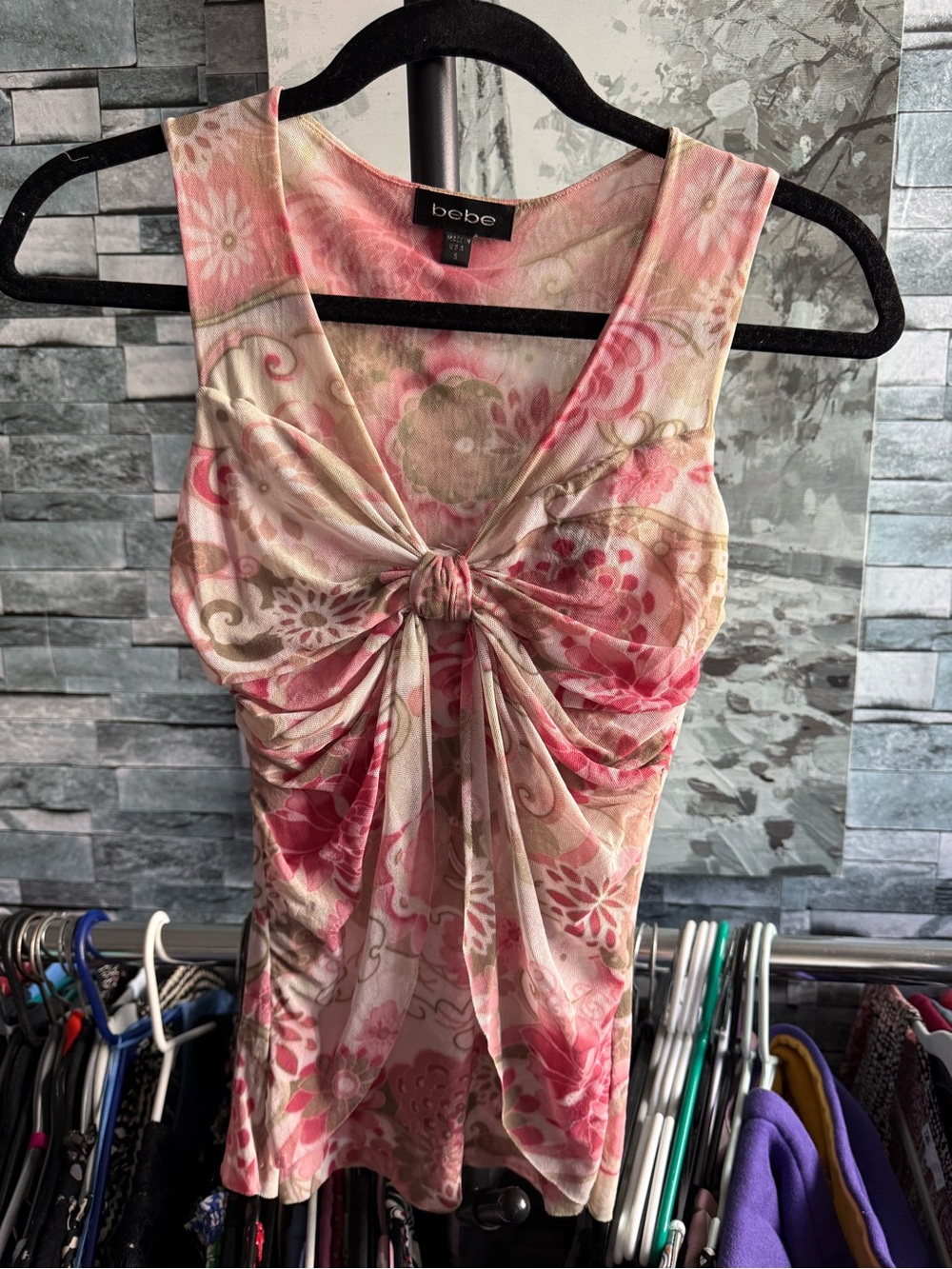 Bebe floral stretch tank